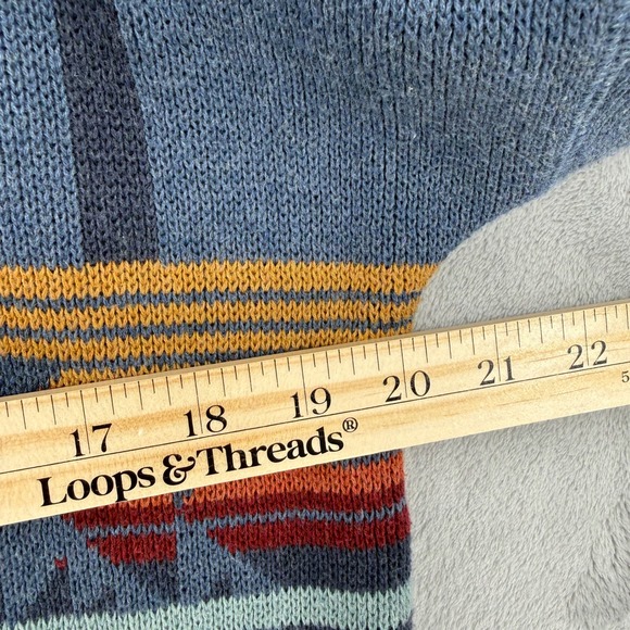 Vintage Pendleton Sweater Women's Notch Collar Chief Joseph Blue Cotton Small - Picture 13 of 13